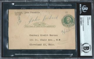 John Eubank (d.  1958) Signed 3x5 Index Card Autograph Bas Detroit Tigers Ty Cobb