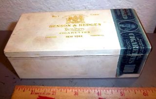 Vintage Benson & Hedges Cigarettes Tobacco Tin,  Tax Stamp,  Ny