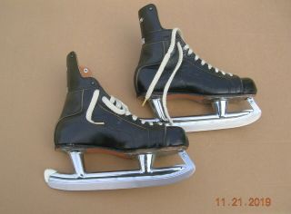 Vintage Ccm Ice Hockey Skates Leather - Men 