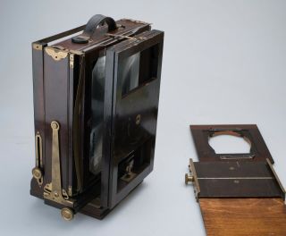 Antique Agfa Ansco 8x10 Field Camera View w/ Three Lens Boards 3