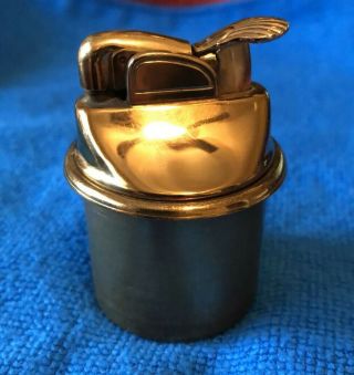 Vintage Brass Whale Lever Table Top Desk Lighter With Insert Evans Usa