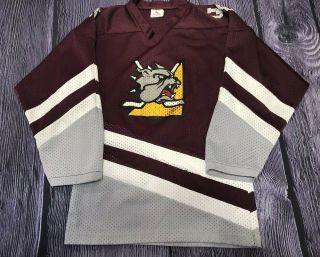 Vintage Umd Minnesota Duluth Bulldogs K1 Hockey Jersey Youth Size Large Made Usa