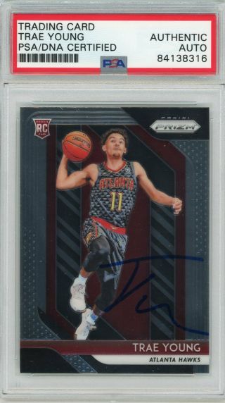2018/2019 18/19 Panini Prizm Trae Young Signed Auto Autograph Psa/dna Rc Hawks