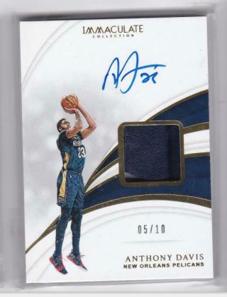 2018 - 19 Anthony Davis /10 Sneaker Auto Panini Immaculate Pelicans Sp