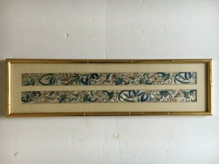 Vtg Chinese Silk Embroidery Panel Handmade Missionary Bought 1920 Floral Wall