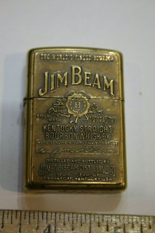 Vintage Zippo Brass Jim Beam Cigarette Lighter 2006 Jsh