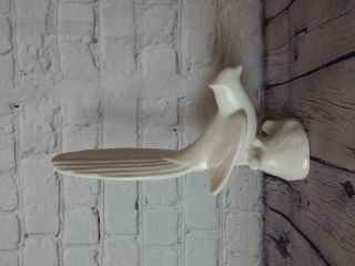 Vintage Pottery Bird Cream White Bird Statue Figurine Art Deco