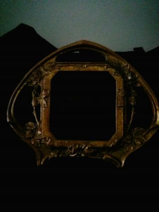 Delightful French Art Nouveau Bronze Or Brass Photo Frame