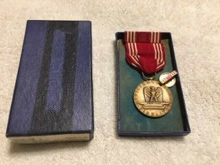Vintage Ww2 Us Army Named Good Conduct Medal In 1943 Issue Box Exc. , .