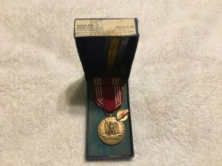 Vintage WW2 US Army NAMED Good Conduct Medal in 1943 issue box Exc. , . 2