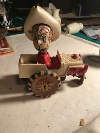 1940’s Vintage Tin Wind Up Toy Howdy