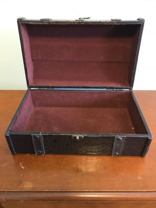 Vintage Treasure Chest Wood Jewelry Box Unique Item 2