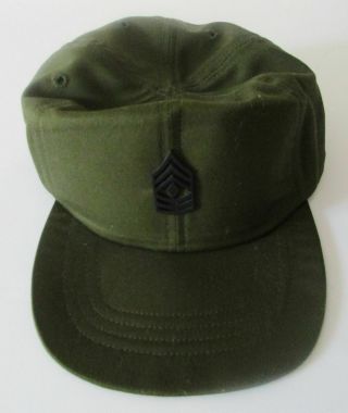 Vintage Us Army Military Green Ball Cap Hat Bancroft Size 6 7/8 First Sergeant