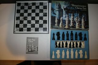 Vintage 1974 Lowe Renaissance Chess Set W/ Box No 831 From Anri 4 " Kings