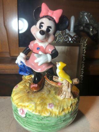 Vintage Schmid Walt Disney’s Mini Mouse Music Box “ I’d Like To Teach The World