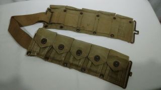M1 Garand Ammo Belt Olive Drab World War 2 Vintage