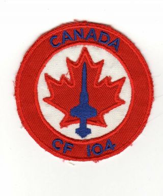 Vintage Rcaf Royal Canadian Air Force Squadron Patch Cf - 104 Starfighter