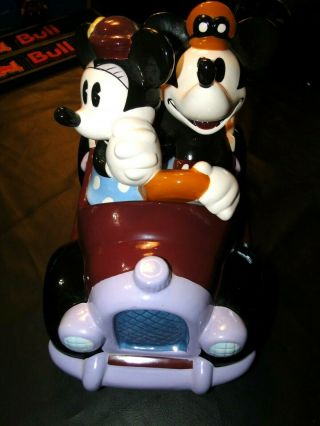 Vintage Treasure Craft Disney Mickey & Minnie Mouse Car Ride Cookie Jar 14 "