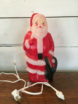 Vintage 1968 Empire Christmas Plastic Blow Mold Lighted Santa Claus 13” Tall