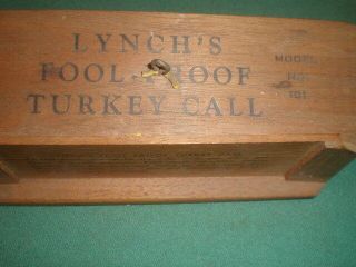 Vintage Lynch ' s Fool Proof Turkey Call 1965 Model No.  101 Liberty Mississippi 2