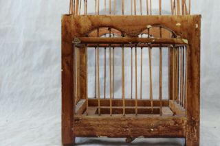 Vintage Antique Small Bird Cage Wood 2