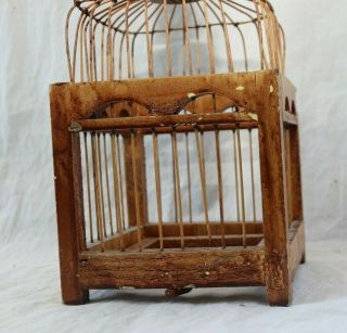 Vintage Antique Small Bird Cage Wood 3