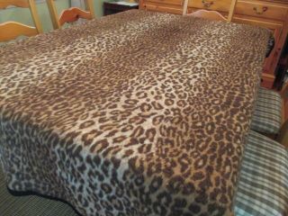 Vtg? Biederlack Aurora Leopard Print Throw Blanket Brown 58 X 78 Euc Usa Cozy