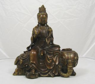 Chinese Bronze Guanyin Antique,  19th Century Or Earlier,  Marked,  Buddha