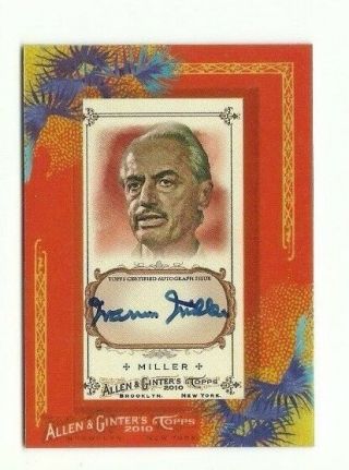 Marvin Miller 2010 Topps Allen And Ginter Certified Autograph Sp