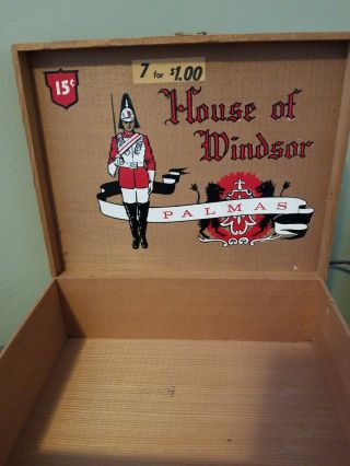 2 HOUSE OF WINDSOR PALMAS Wooden Cigar Box Pennsylvania - 9 3/8 