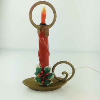 Vintage Christmas Hard Plastic Blow Mold Tabletop Electric Candle 12 "