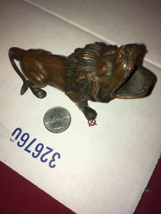 Tobacciana Antique Jennings Brothers Lion Cigar Holder Ashtray Bronze Jb Weight