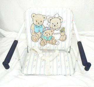 Vintage Graco Tot Loc Lock Clip On Table Top High Chair Booster Seat Teddy Bears