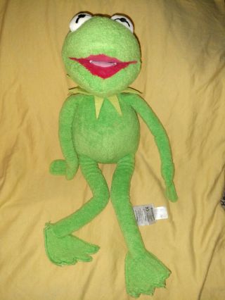 Vintage Kermit The Frog Disney Store Muppets 17” Plush Stuffed Animal Toy