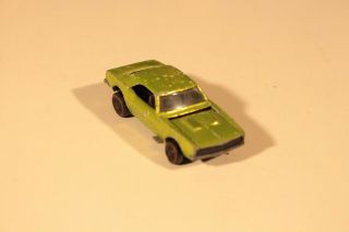 Vintage Redline Hotwheels 1967 Custom Camaro Mattel Toy Car Yellow Green 2 3