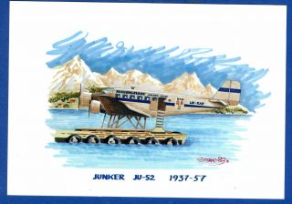 Sas Flight Academy Edition Junker Ju - 52 Artist Sturk Postcard