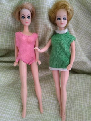 Two Vintage Topper Dawn Dolls Pippa - Like Dolls 1970 