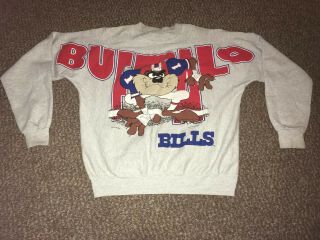 Rare Vintage Buffalo Bills Nfl Taz Jumper Sweater Size L