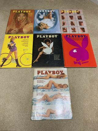 Vintage Playboy Magazines 1971 (6) Issues,  Oct 1974 (1)