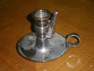 Vintage Silver Plate Wee Willy Winkie Candlestick Holder With Snuffer