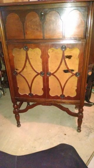 Rare Antique Atwater Kent Battery Set Console In Pooley Cabinet