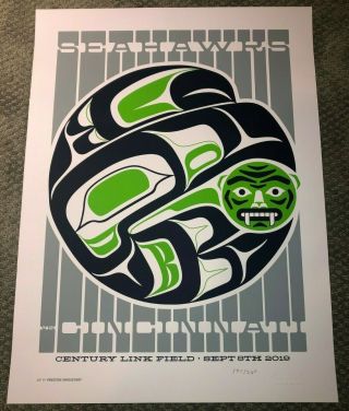 Seattle Seahawks 1st Gameday Poster 9/8/19 Ames Bros Preston Singletary 195/250