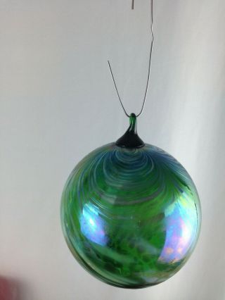 Vintage Mt St Helens Volcanic Ash Handblown Glass Christmas Ball Ornament Wh - 12