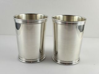 Lunt 3759 Sterling Silver Julep Cups - 3 3/4 " - Set Of 2 - No Monogram