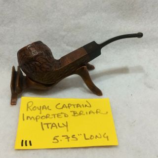 Royal Captain Imported Briar Vtg Estate Tobacco Smoking Pipe Made In Italy