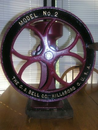 Antique Grist Mill Grinder,  The C.  S.  Bell Co,  Cast Iron,  Enterprise