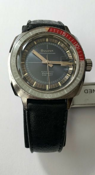 Vintage Bulova Oceanographer Snorkel Watch Automatic 666 Feet Rare 1969