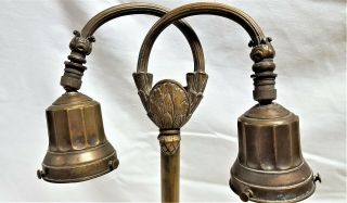 Antique French Art Nouveau Bronze Marble Desk Lamp with Alabaster Mignon Bust CT 2