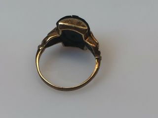 10K - Late 19th Century Antique Victorian Cut Onyx Signet Cocktail Ring Size 5.  5 3