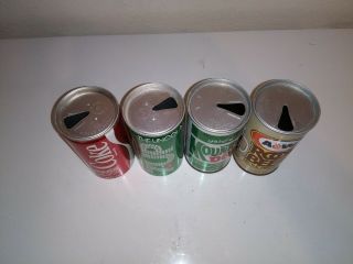 Vintage Coke,  7up,  root beer & mountain dew Can Pull Tab Collectible Memorabilia 2